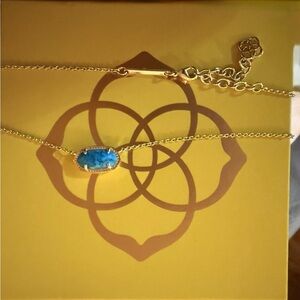 Kendra Scott Gold Necklace with Turquoise Pendant